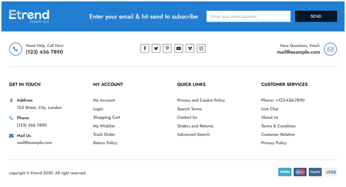 Footer Layout Option 5