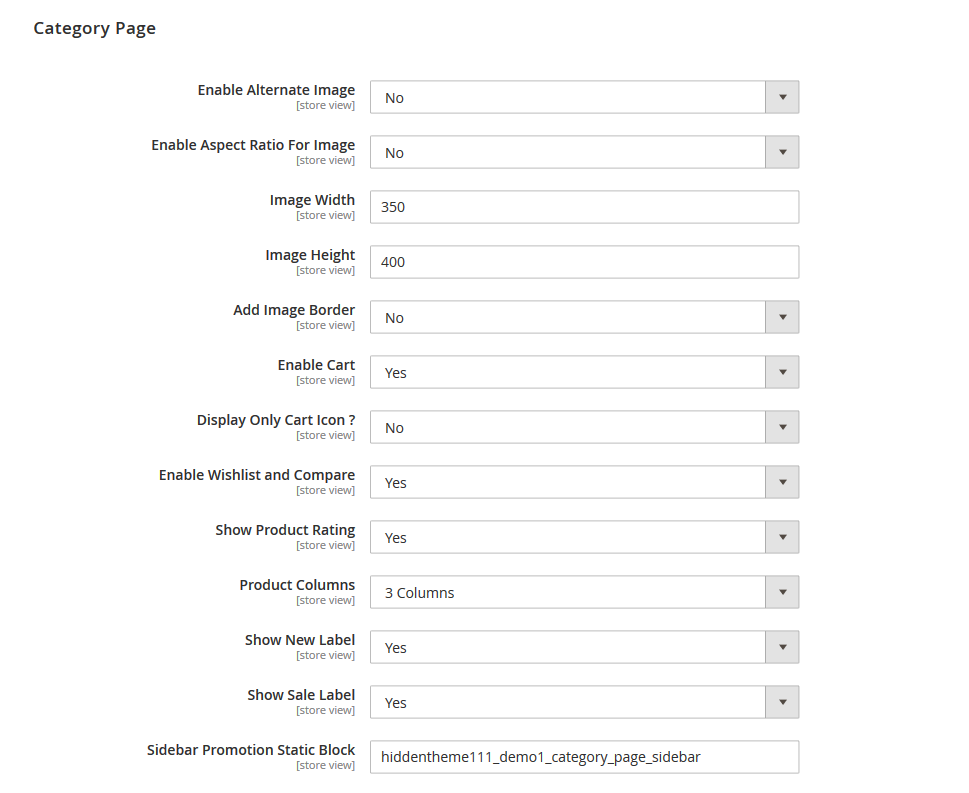 AutoStore - Category Page Configuration