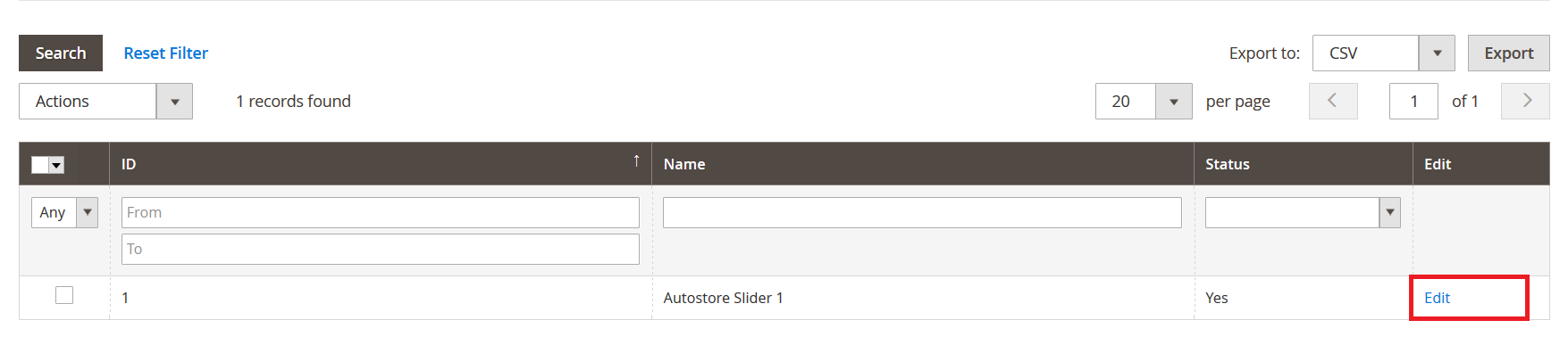 AutoStore - Manage Slider