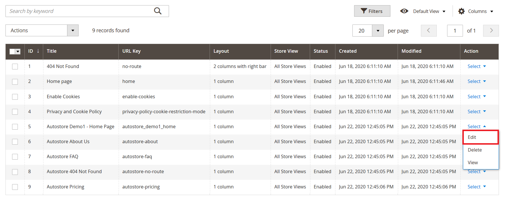 AutoStore - Edit Home Page