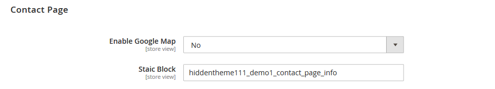 AutoStore - Contact Page Settings