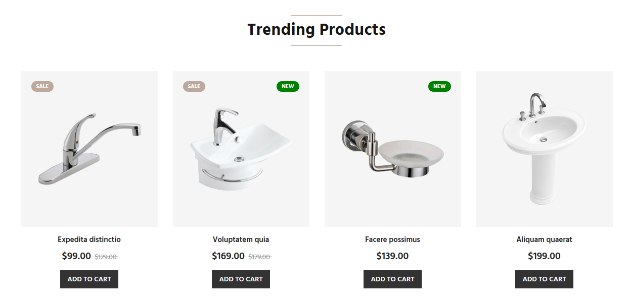 Bathware - Homepag Featured Product Widget