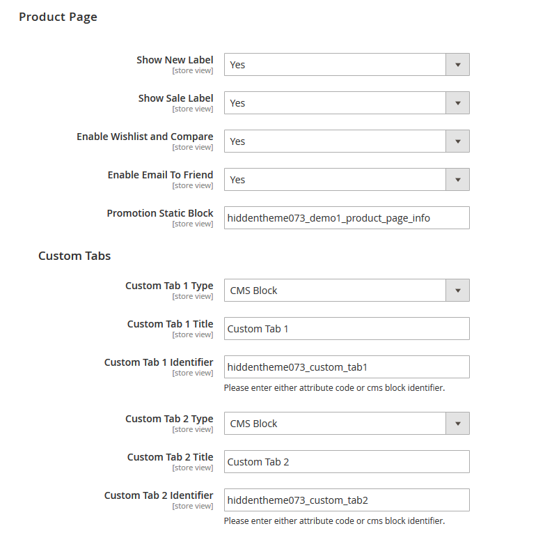 Bathware - Product Page Configuration