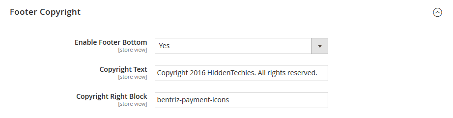 Bentriz - Footer Copyright