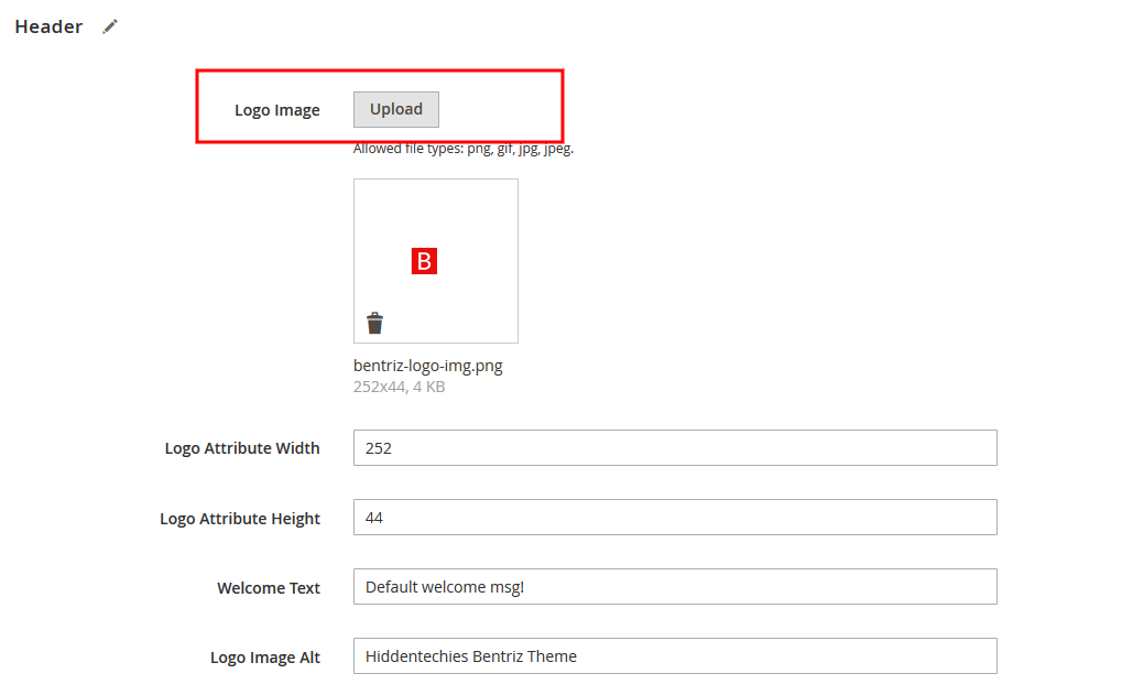 Bentriz - Change Logo