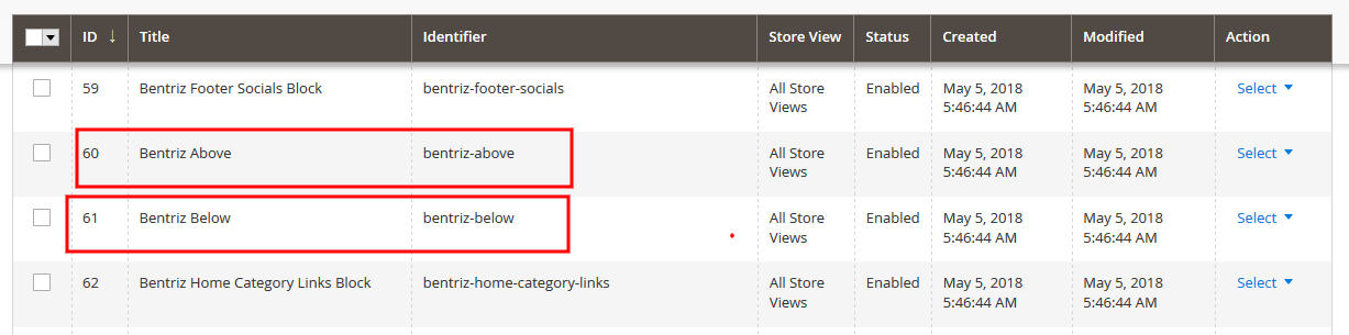 Bentriz - Homepage Static Blocks