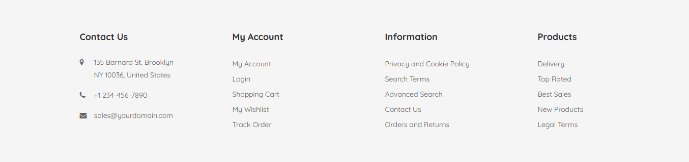 BookBazar - Footer Columns Frontend