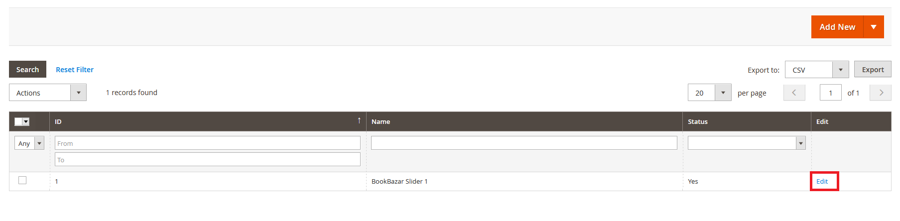 BookBazar - Manage Slider