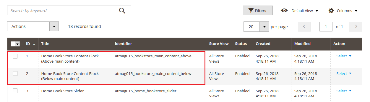 BookStore - Homepage Static Blocks