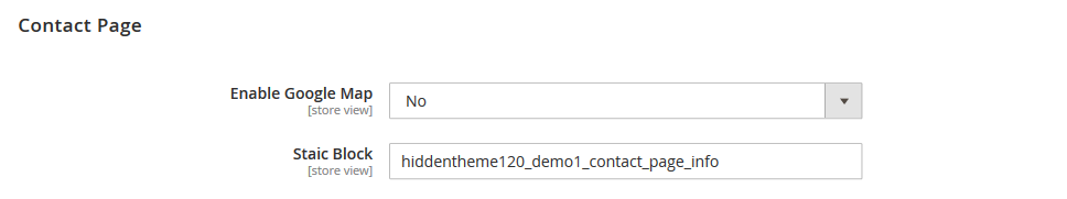 Curve - Contact Page Settings
