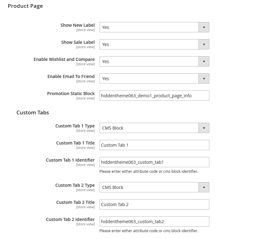 Cushion - Product Page Configuration
