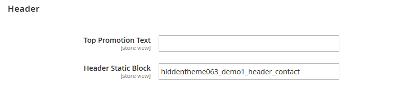 Cushion - Header Settings