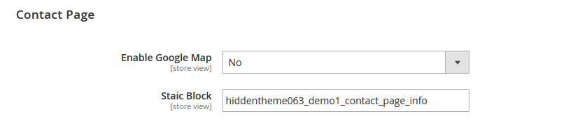 Cushion - Contact Page Settings
