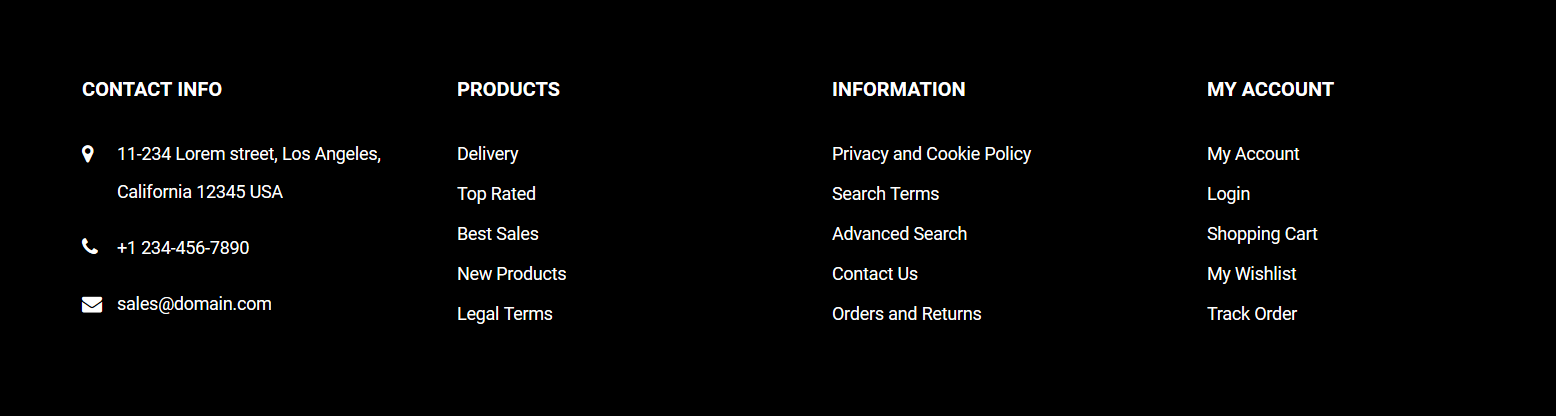 Decent - Footer Columns Frontend
