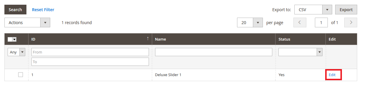 Deluxe  - Manage Slider