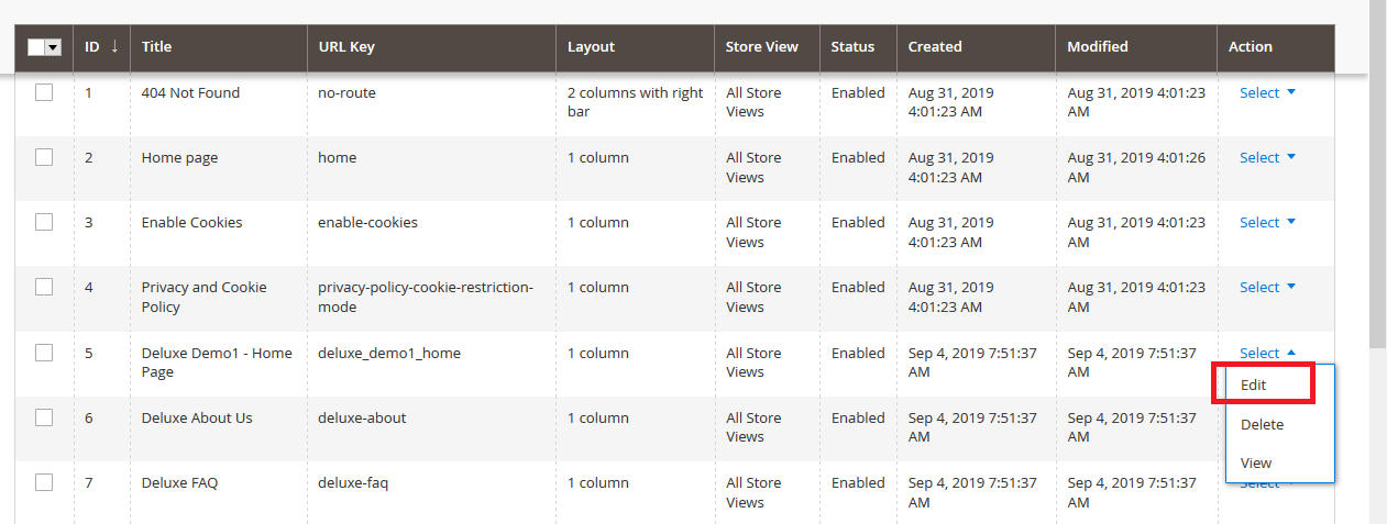 Deluxe  - Edit Home Page