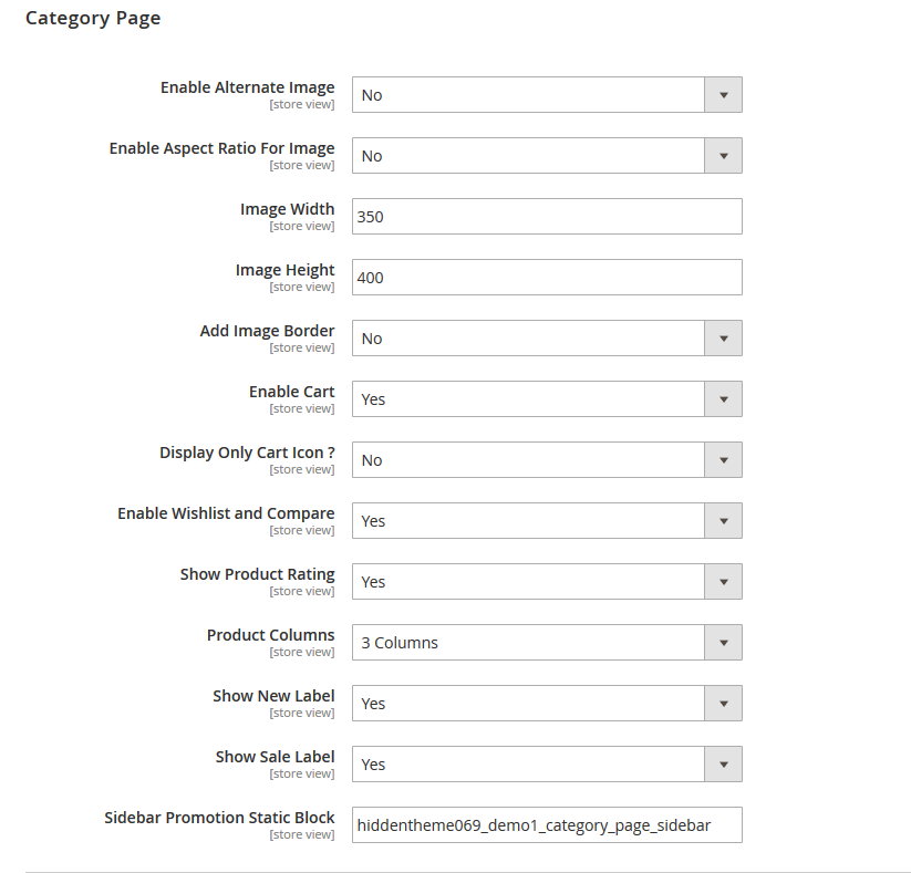 Digital House - Category Page Configuration