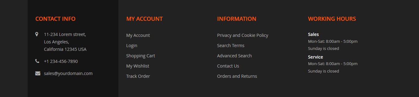 Digital House - Footer Columns Frontend