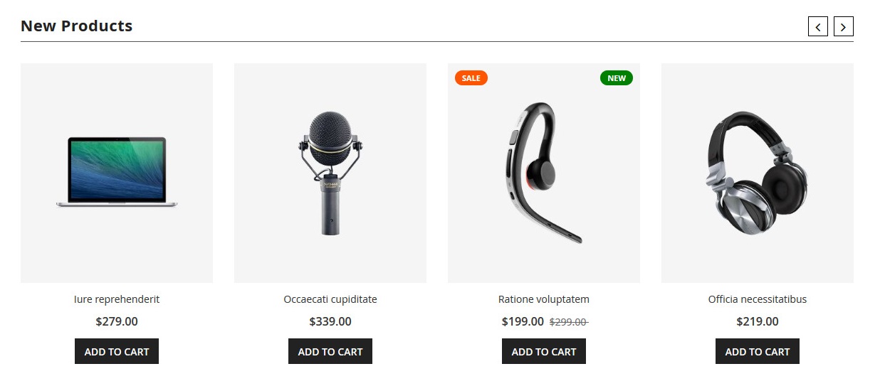 Digital House - Homepage New Product Widget