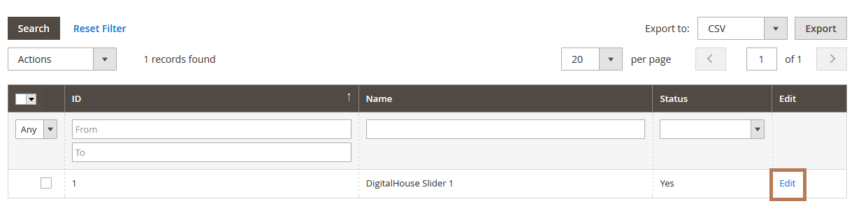 Digital House - Manage Slider
