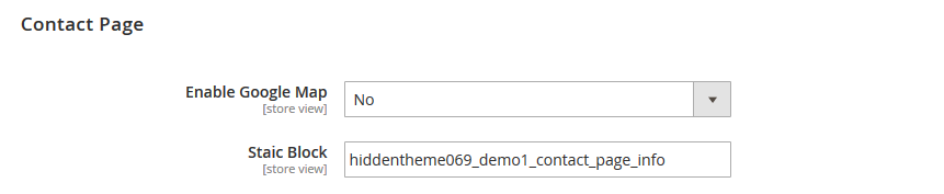 Digital House - Contact Page Settings
