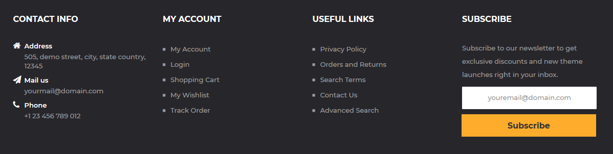 Ellon - Footer Columns Frontend