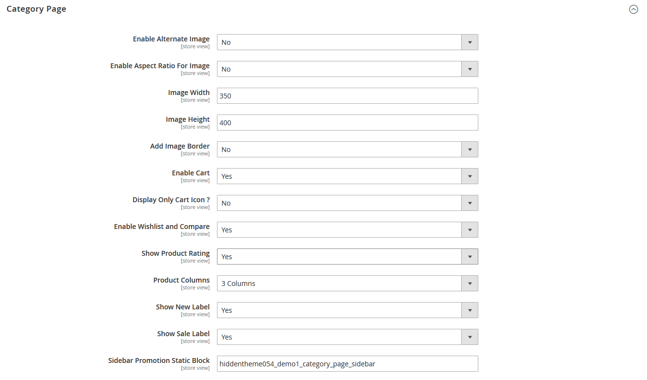Emart - Category Page Configuration