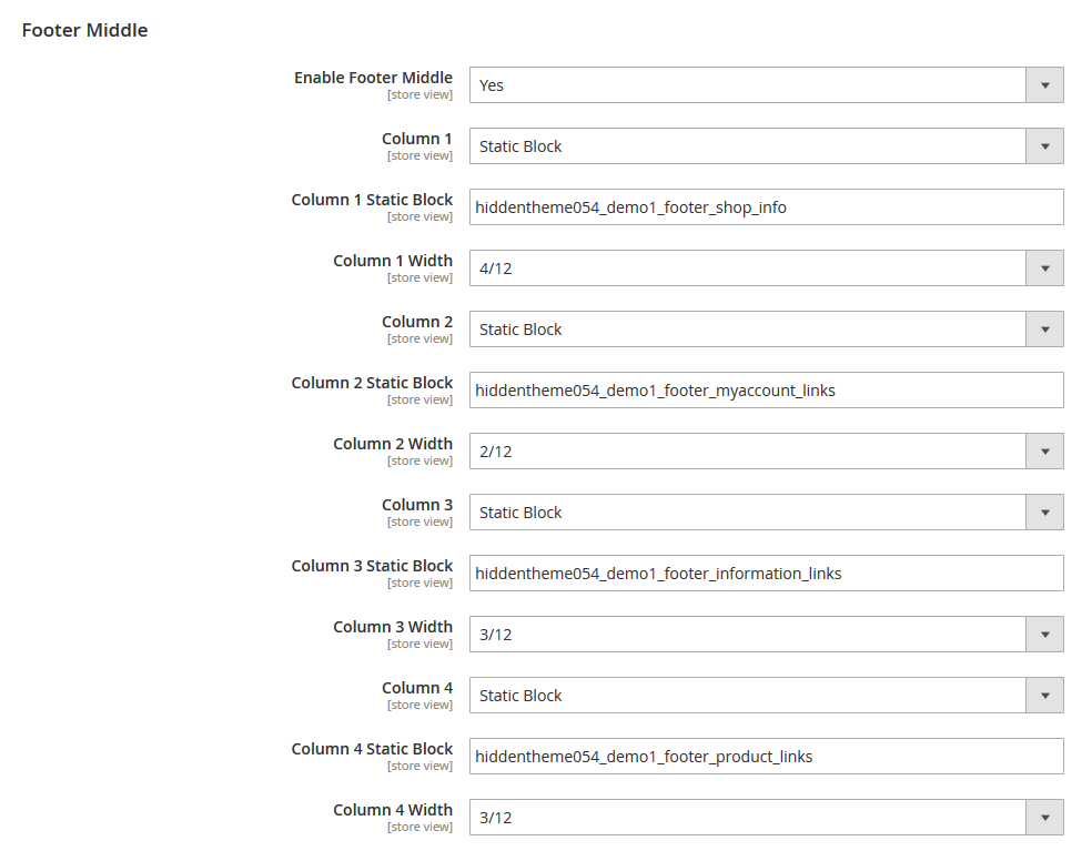 Emart - Footer Columns