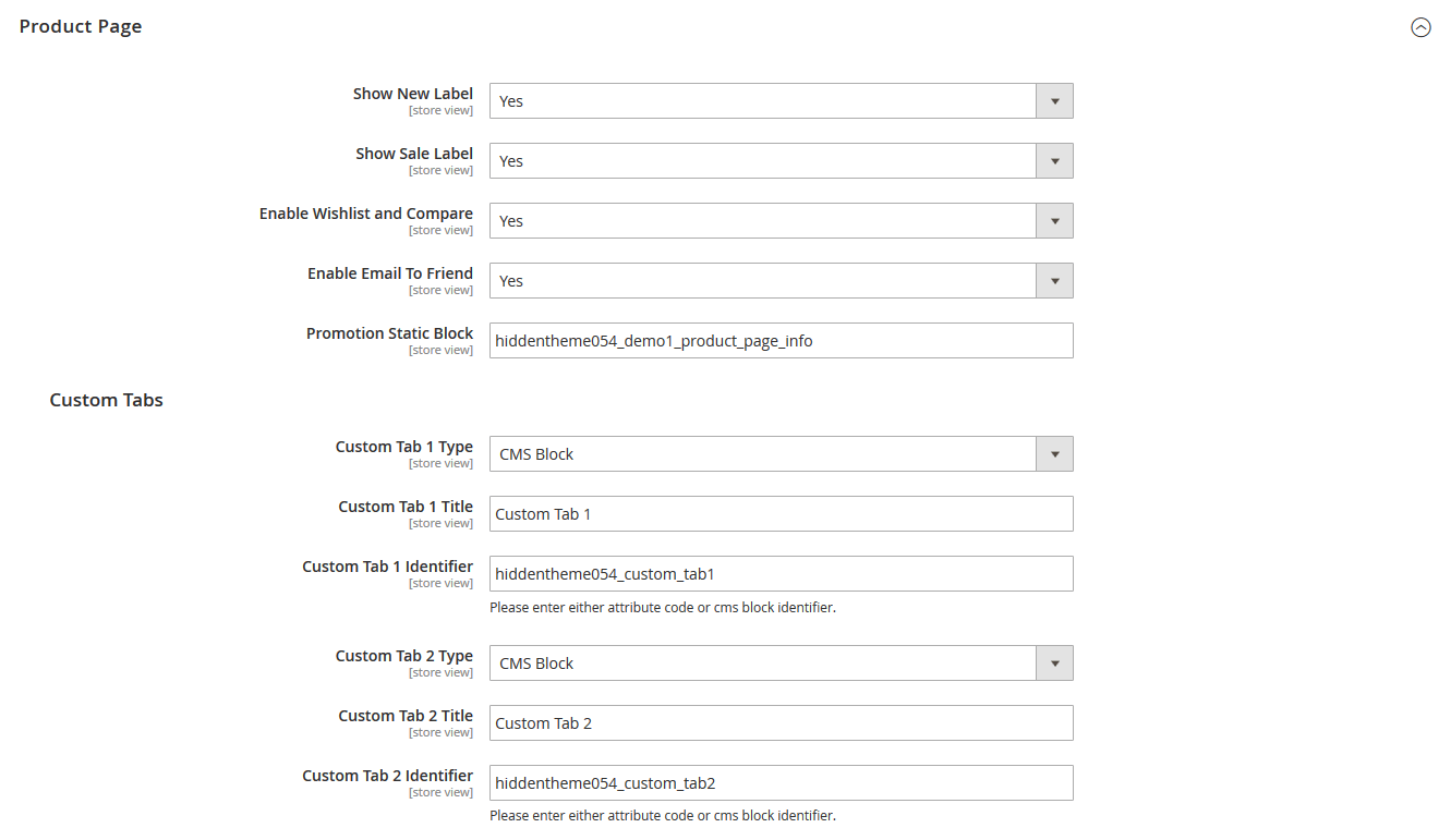 Emart - Product Page Configuration