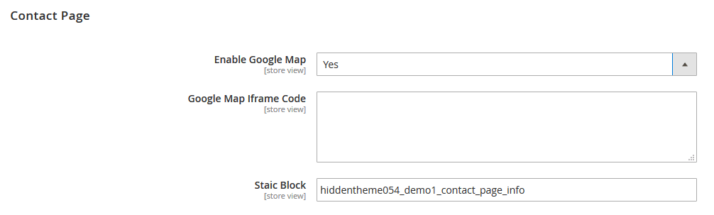 Emart - Contact Page Settings