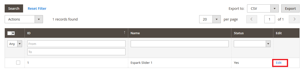 Espark - Manage Slider