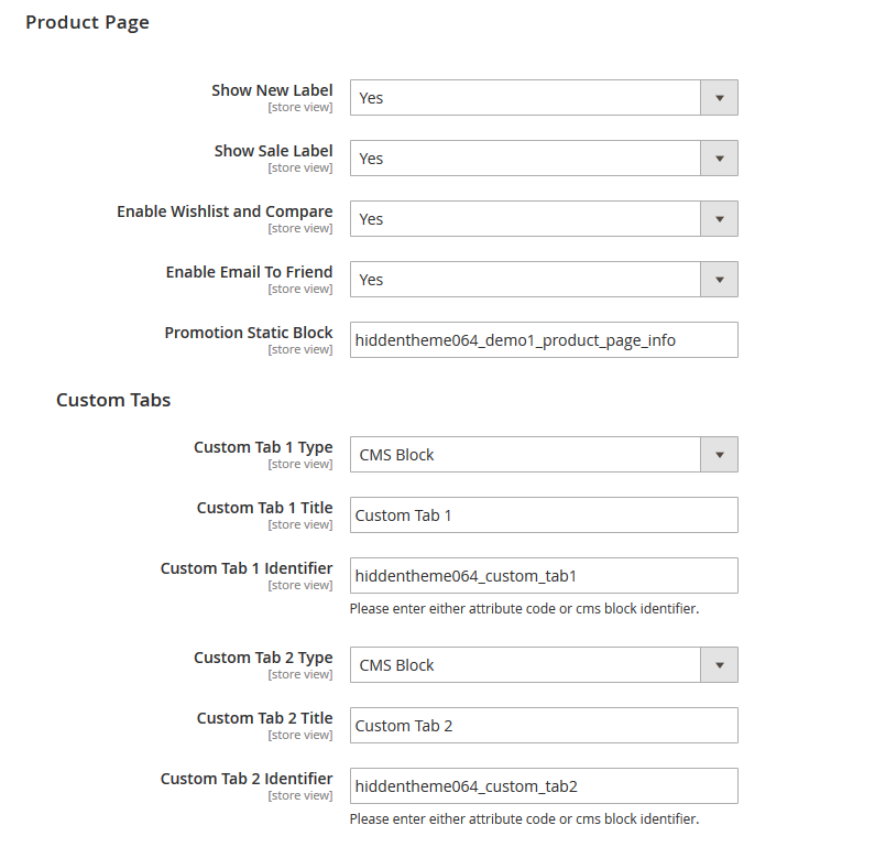 Espark - Product Page Configuration
