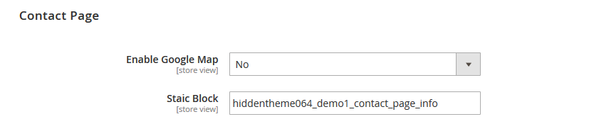 Espark - Contact Page Settings