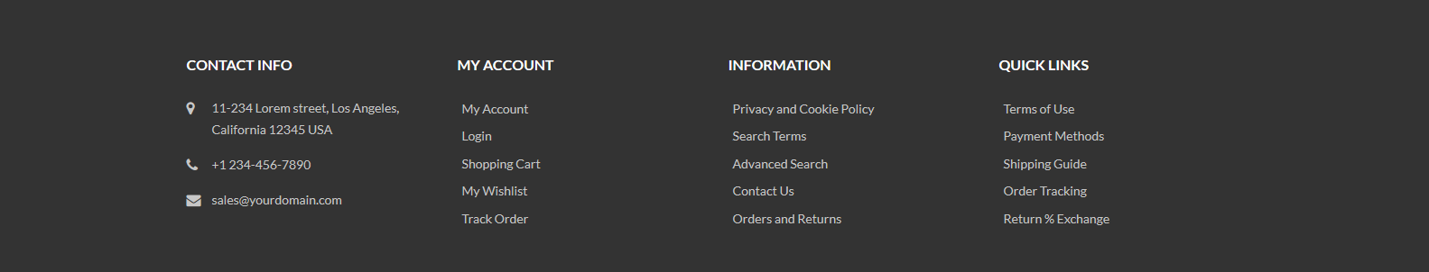 Evolve - Footer Columns Frontend