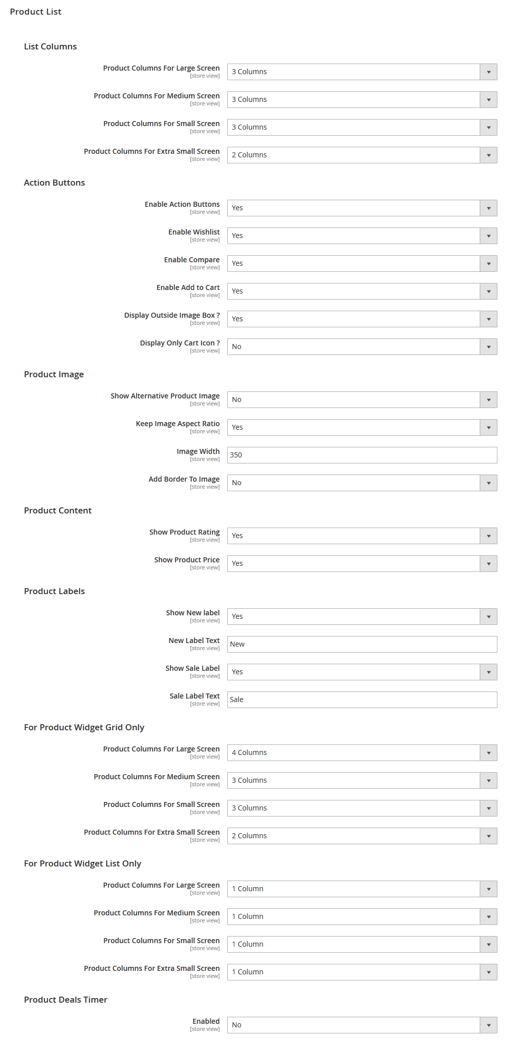 Fashiony - Category Page Configuration