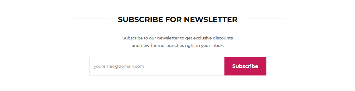 Fashiony - Footer Top Mewsletter Frontend