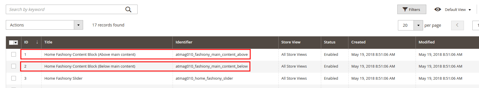 Fashiony - Homepage Static Blocks