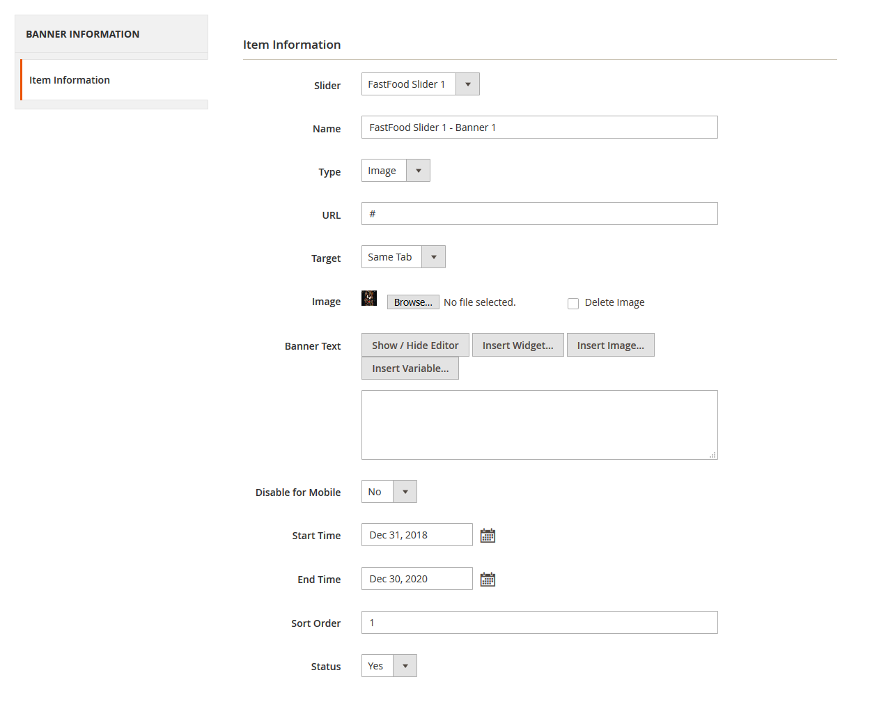 FastFood  - Edit Banner