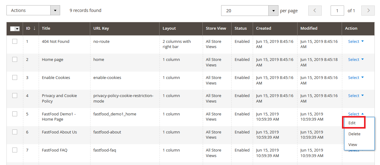 FastFood  - Edit Home Page