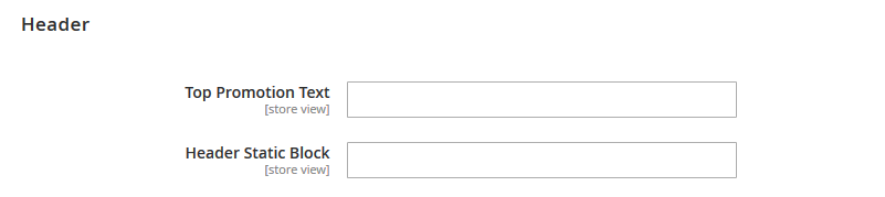 FastFood  - Header Settings