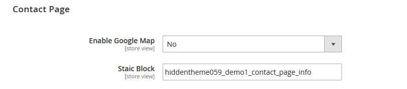 FastFood  - Contact Page Settings