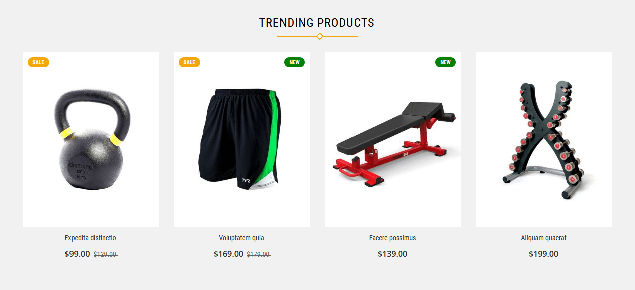 Fitness - Homepag Featured Product Widget