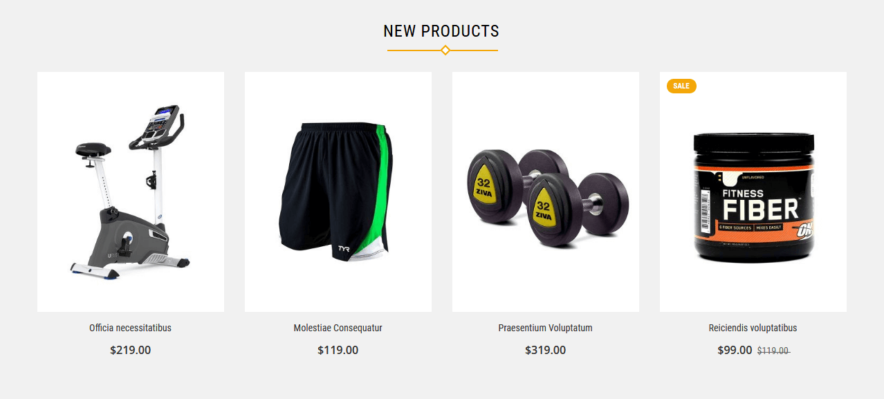 Fitness - Homepage New Product Widget