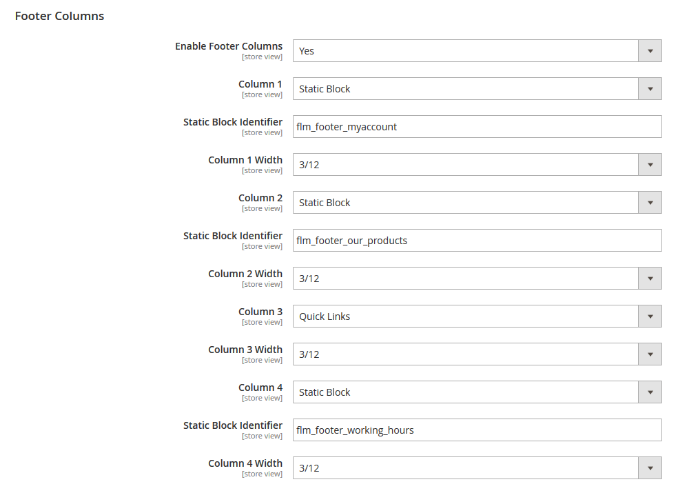 Foodline - Footer Columns
