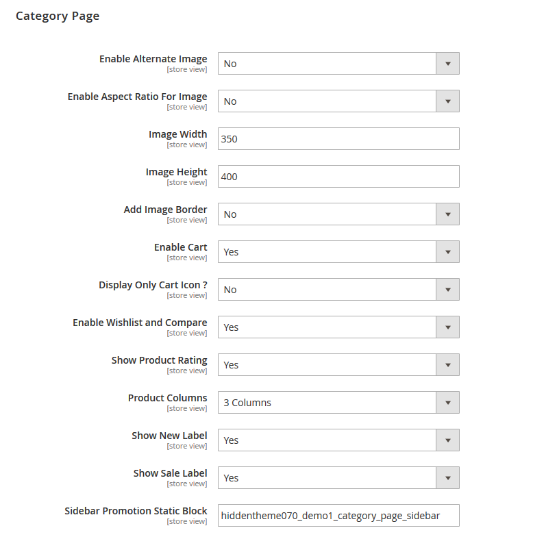 Furnesia - Category Page Configuration