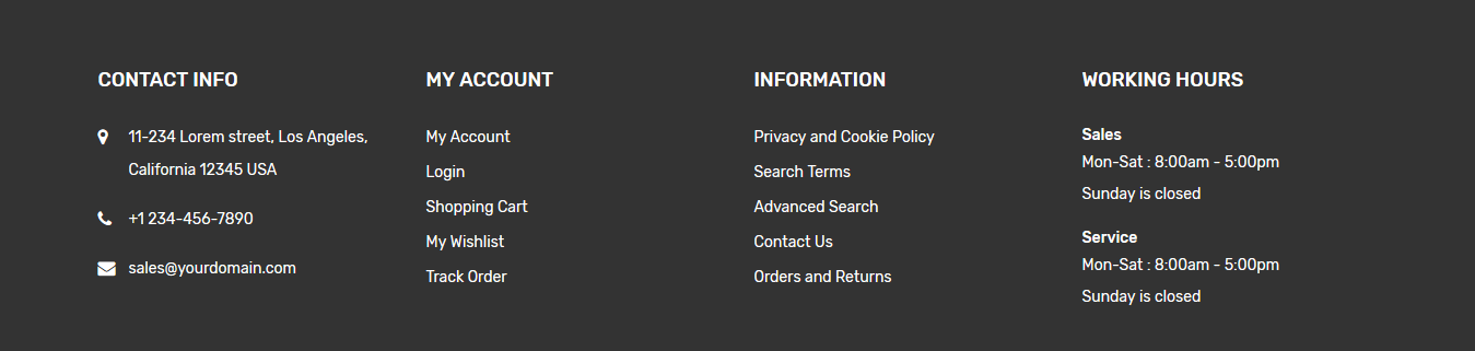 Furnish - Footer Columns Frontend