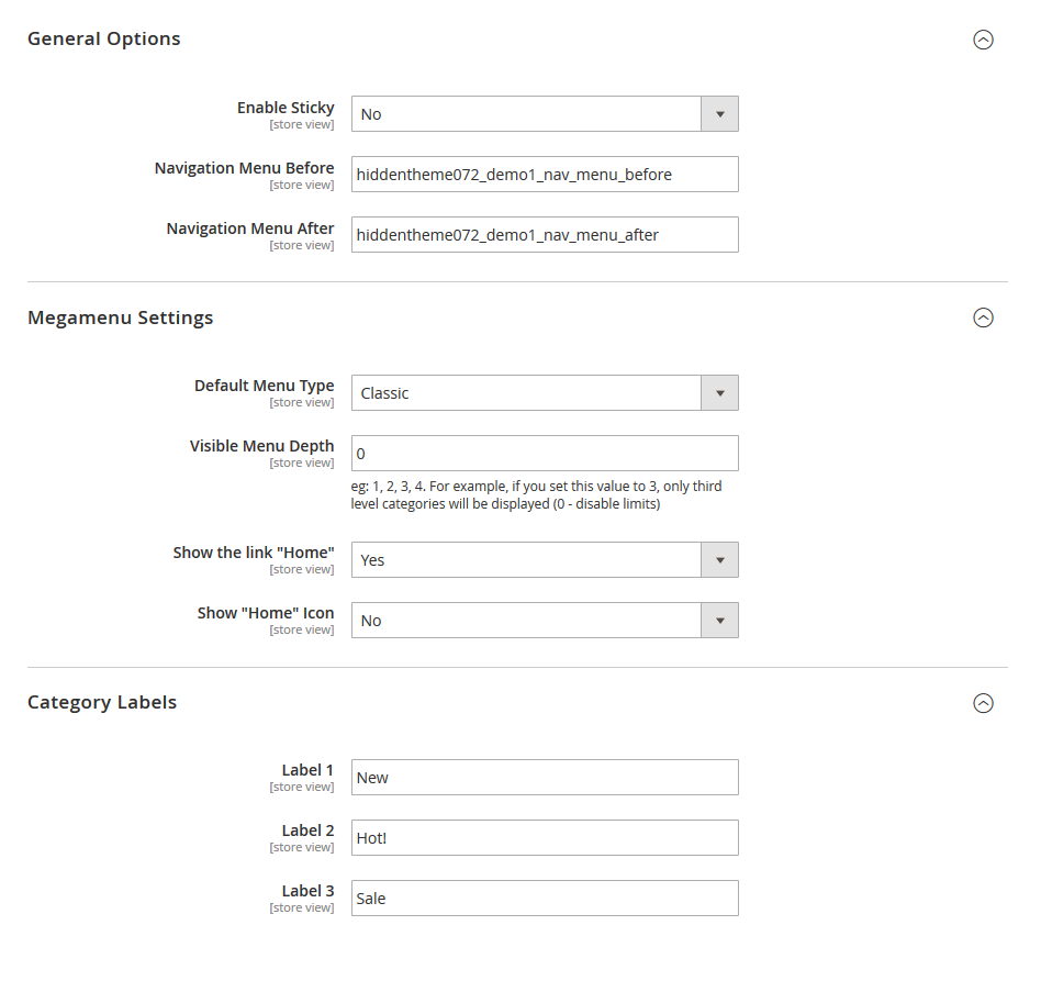 Furnish - Menu Configuration
