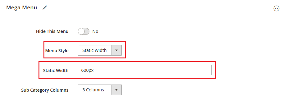 Furnish - Static-Width Menu