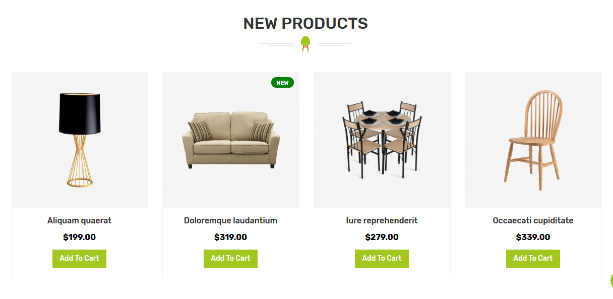 Furnish - Homepage New Product Widget
