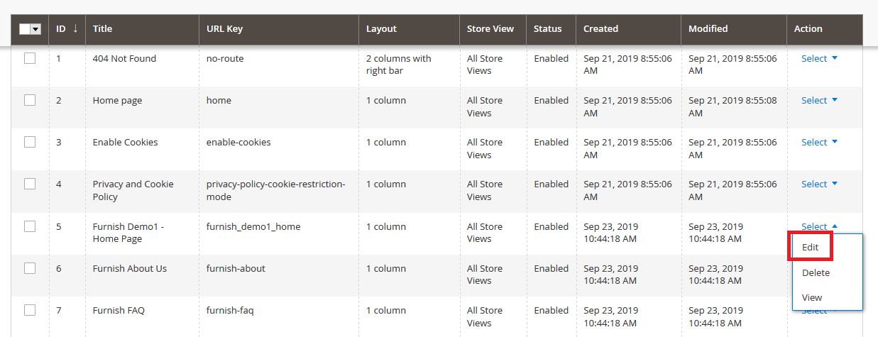 Furnish - Edit Home Page